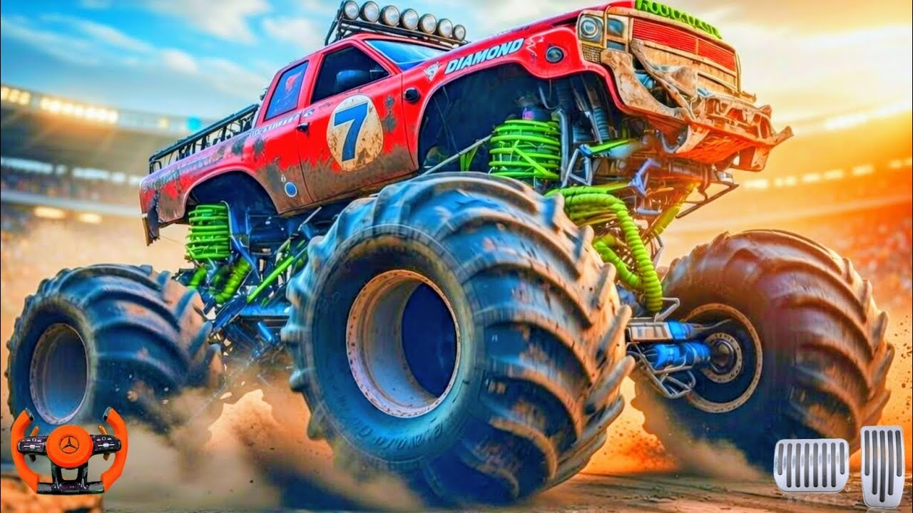 4x4 Monster Truck Drag - Stunt Erena | Monster truck Free style And backflip