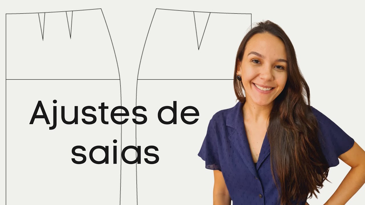 Ajustes no molde de saia: alargar o quadril, aumentar o comprimento costas e afunilar o meio costas