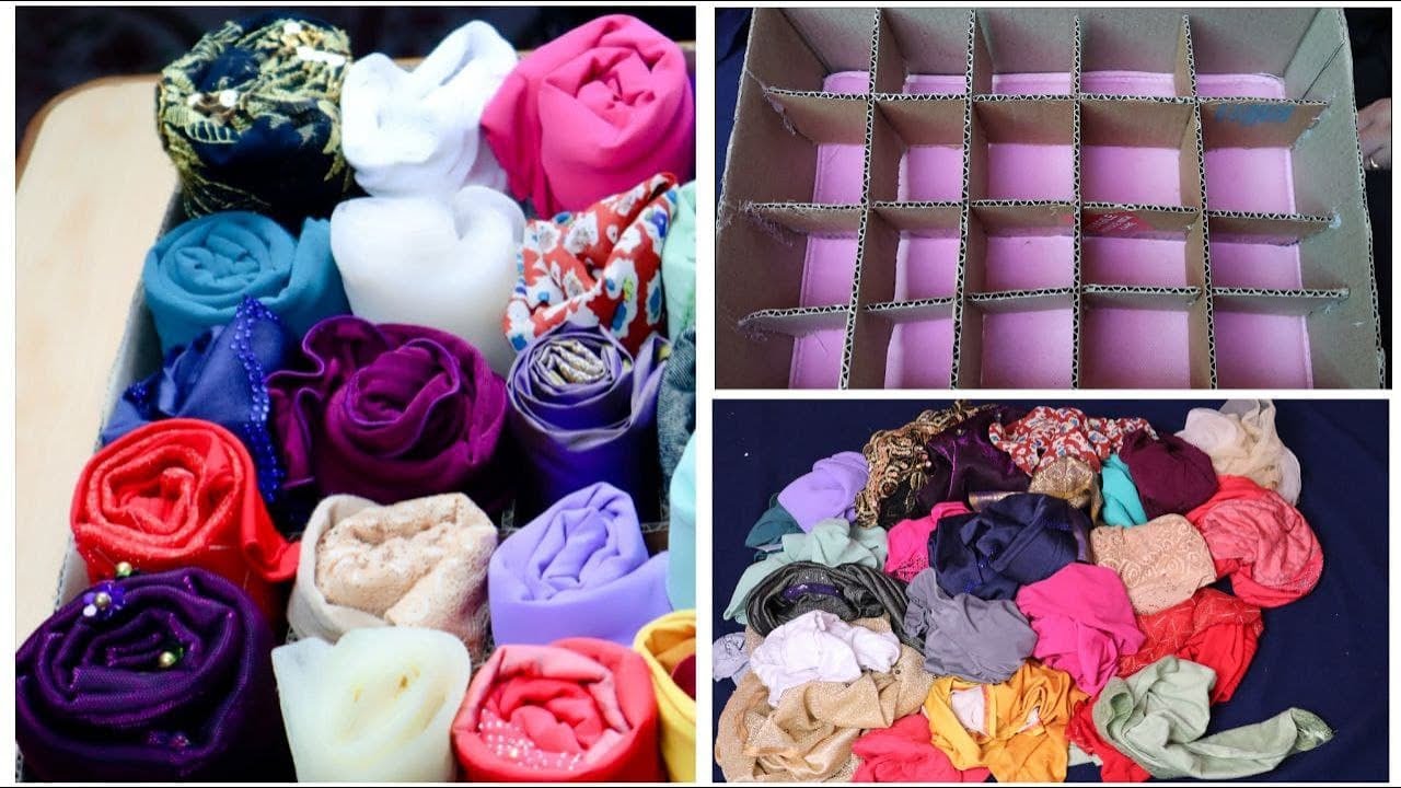 DIY Hijab Organizer / Storage - Cardboard Box