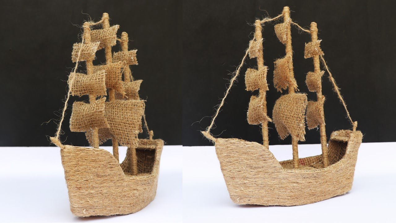 Jute boat showpiece making at home || cool idea of using jute || Home decoration idea