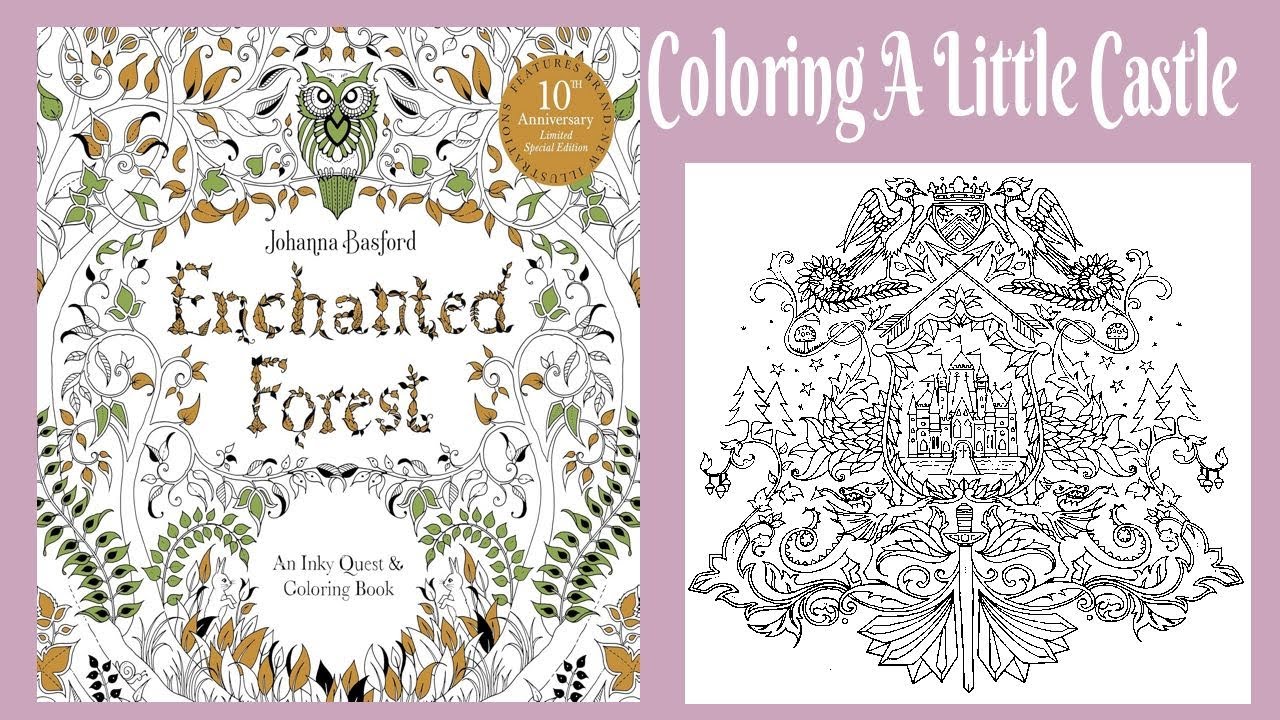 Coloring a Little Castle from Johanna Basford's Enchanted Forest Part 1 of 3