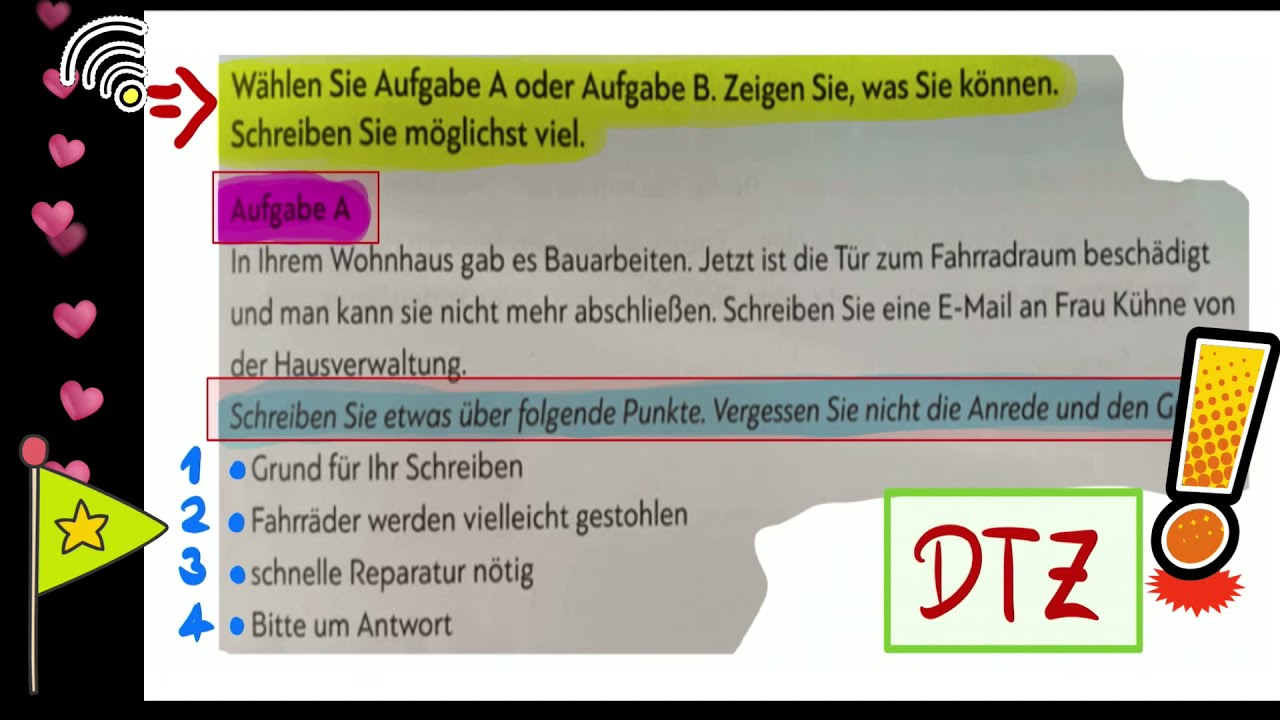 (ตัวอย่าง) การเขียนอีเมล์ในข้อสอบ DTZ    กรณี : ประตูห้องเก็บจักรยานของอาคารที่พักอาศัยชำรุด