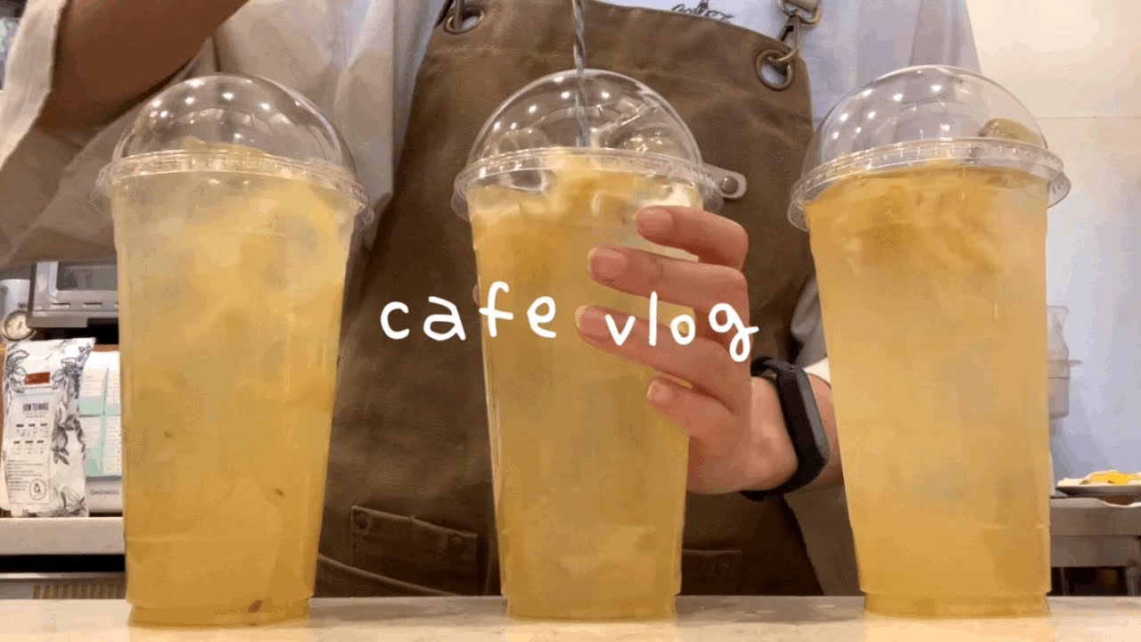 sub) cafe vlog. 열일하자 열일해🫖. 음료 섞어재끼는 카페브이로그. 💛노랑이들을 보면 기분이 좋아지그든요.💛.cafe asmr. 개인카페 브이로그.