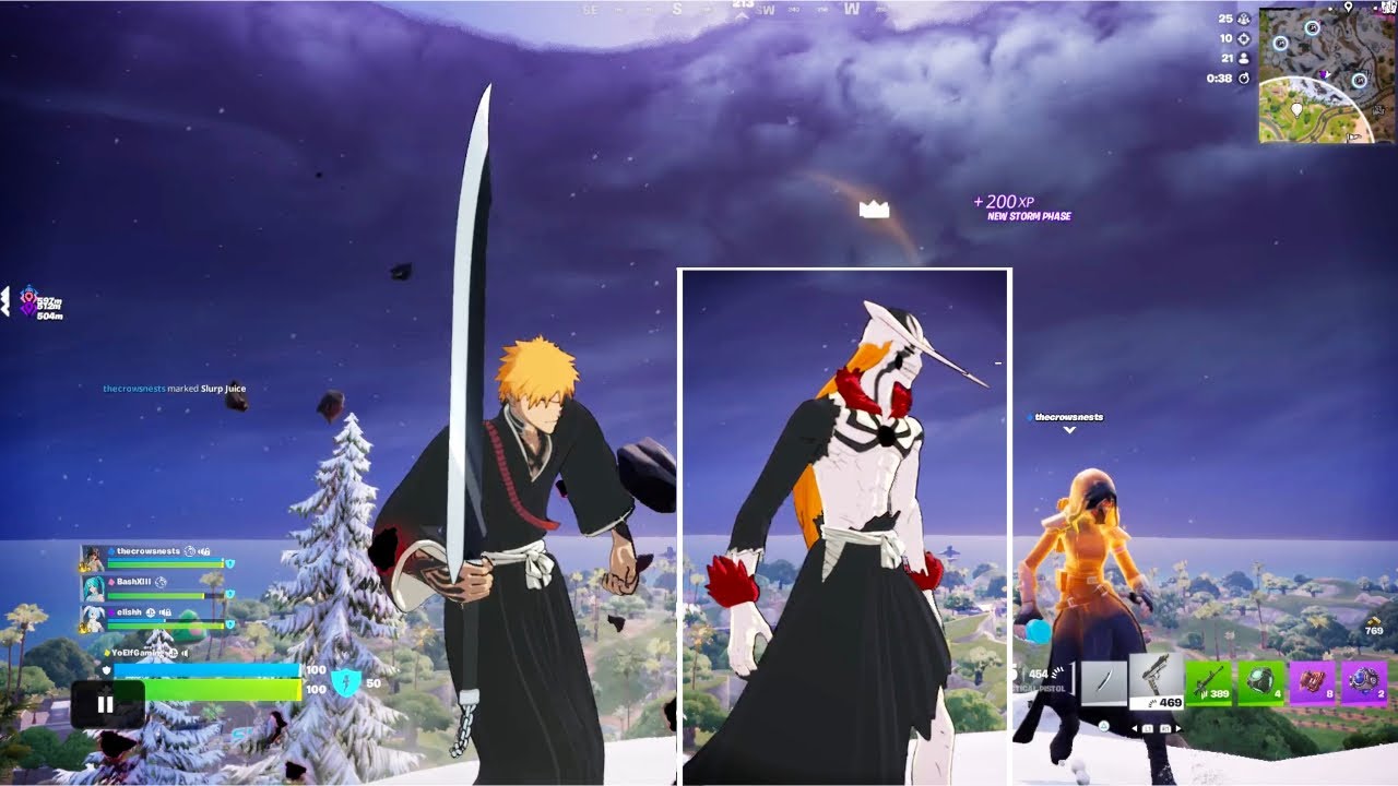 Fortnite BLEACH WINTERFEST Gameplay C7S1 Squad Zero Build Win | No Commentary | PS4 - 2025 12 22