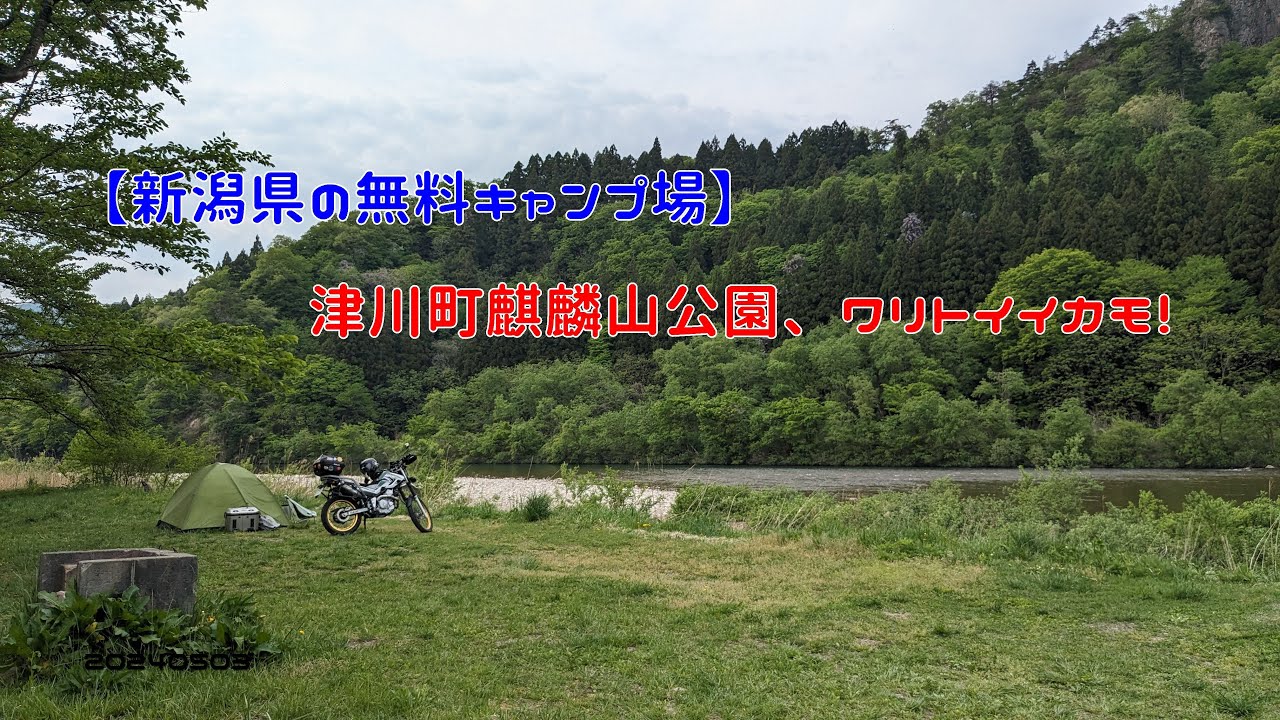 【新潟県の無料キャンプ場】津川町麒麟山公園、ワリトイイカモ！　20240503