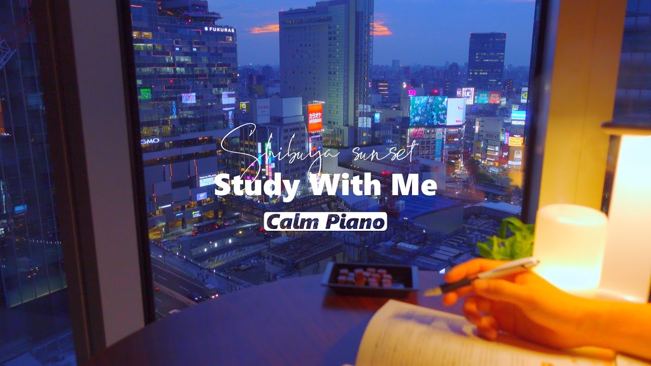 7-hour Shibuya STUDY WITH ME🚙🖋 / Calm Piano🎹 / pomodoro (50/10) / Shibuya / Focus music / TOKYO
