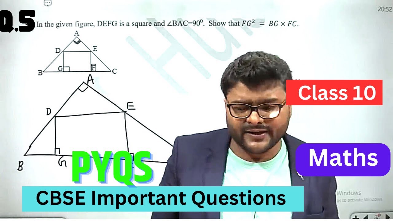 In the given figure, DEFG is a square and ∠BAC=900.  Show that FG^2  = BG×FC.