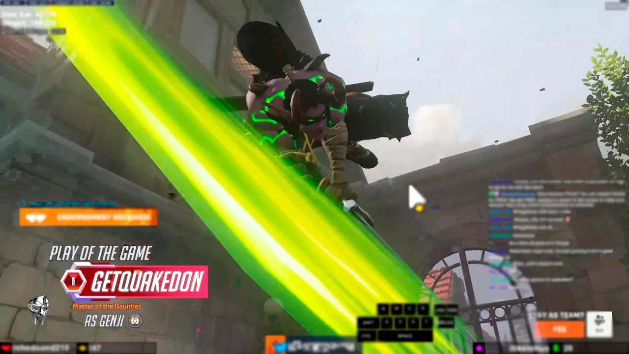 GETQUAKEDON -  POTG - GENJI GAMEPLAY - OVERWATCH 2 SEASON 12