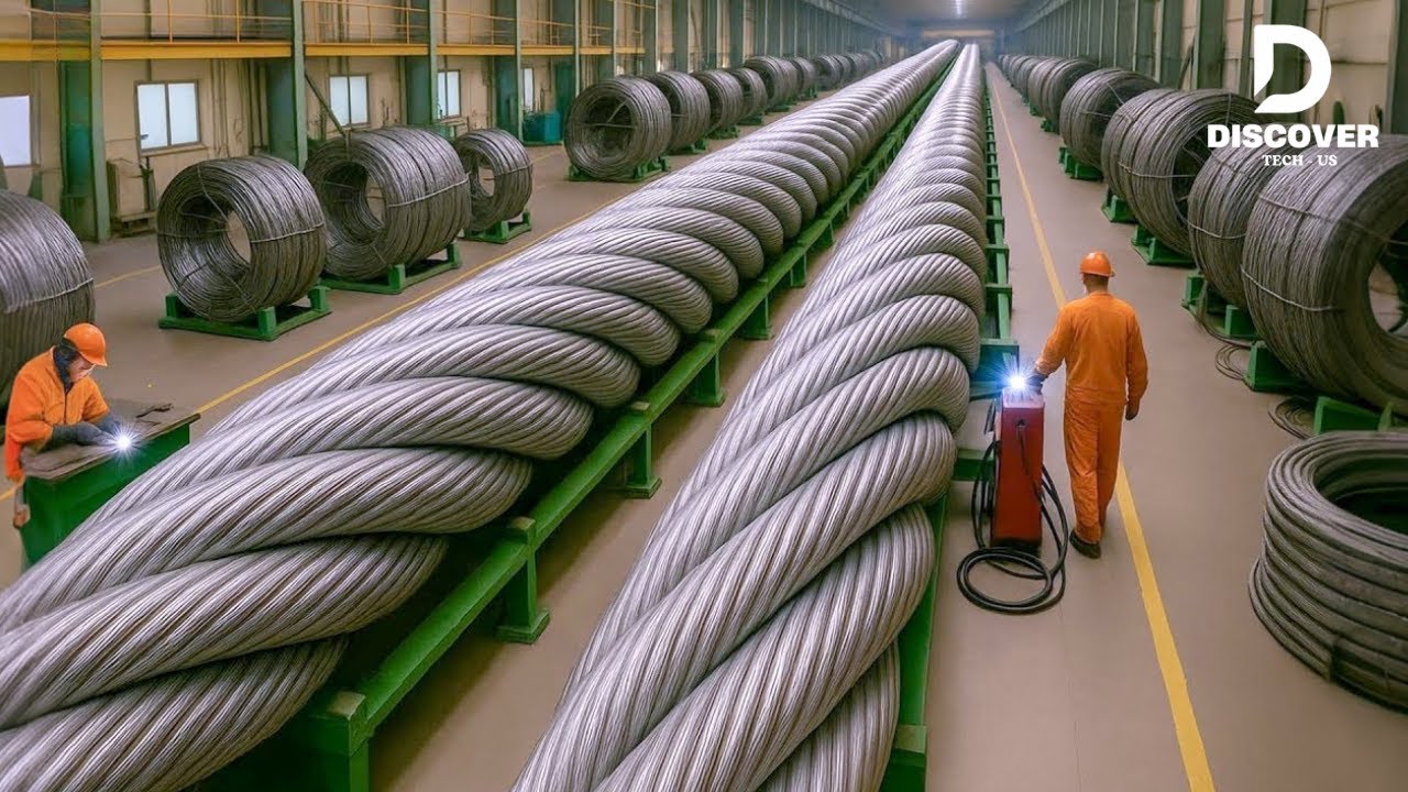 How Giant Steel Cables Are Made In Massive Production Line | Over 10,000 Feet In Length