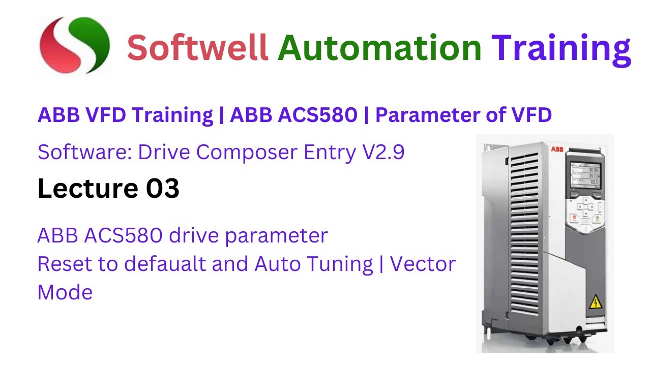 #lec 03: abb acs580 drive parameter settings | How to perform ID Run | Vector Drive #abb #vfd