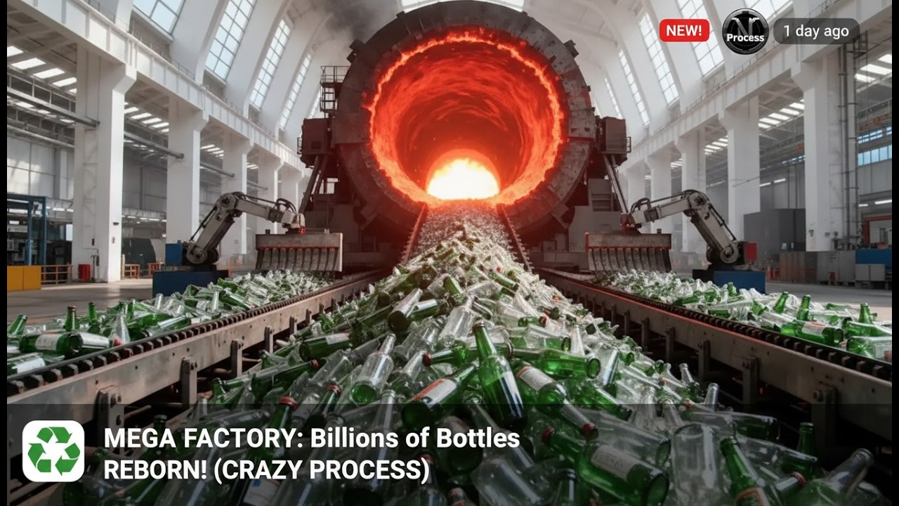 Inside the Glass Recycling Factory - Millions of Bottles Reborn (Full Process)