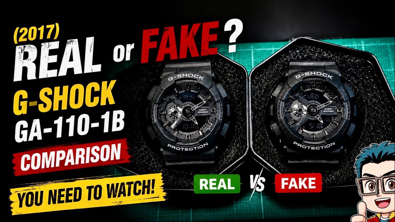 Compare Fake VS Real G-Shock model GA-110-1B (ENG SUB)