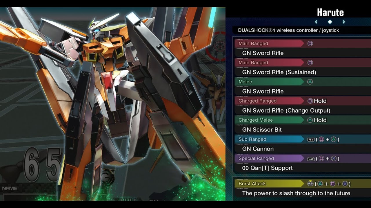 Gundam Harute - Gundam Extreme Versus Maxi Boost ON Combo Guide