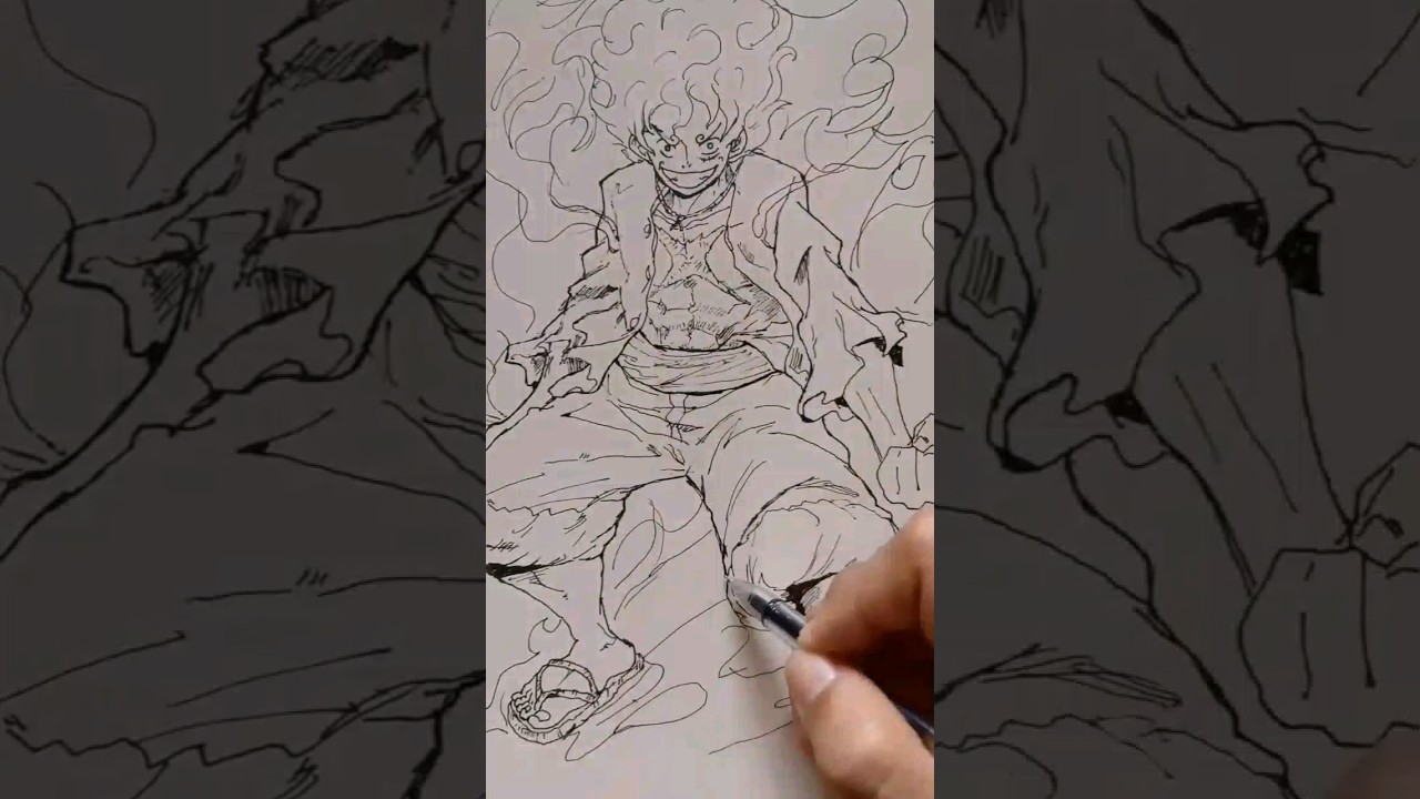 Drawing Luffy Gear 5 From One Piece#drawing #shorts #luffy  #anime#art