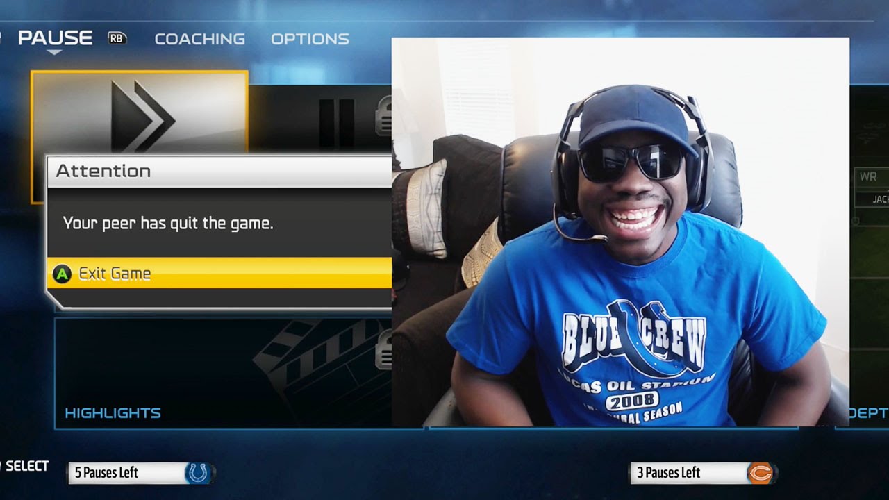 Madden 15 Ultimate Team Next Gen Gameplay - Coach QJB in Fastest Rage Quit in History of Madden