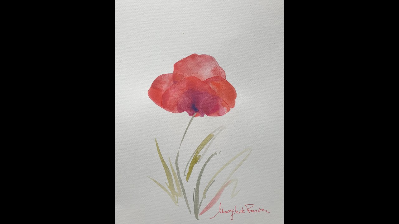 Come disegno un papavero ad acquerello in pochi minuti - How I paint a poppy in few minutes