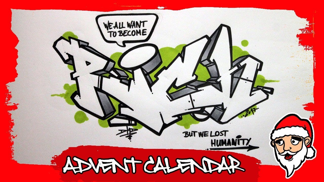 How to draw graffiti letters rich step by step (5th door)