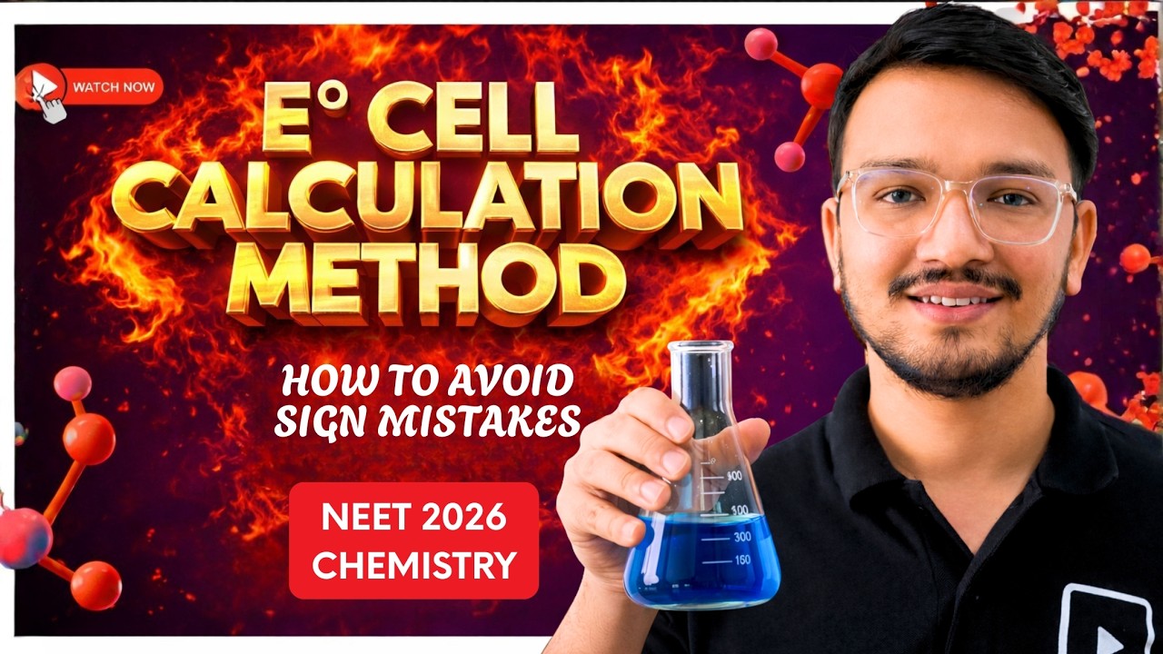 🔋 E° Cell Calculation Method Explained with Numericals | Electrochemistry | NEET Chemistry