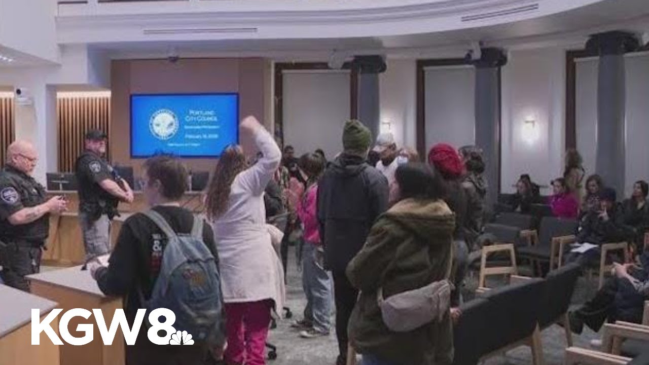 Portland council meeting halted after anti-ICE protest