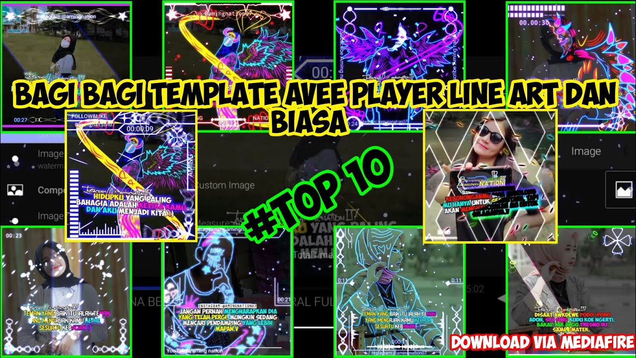 kumpulan template avee player line art dan biasa.. terbaru 2021 #top10