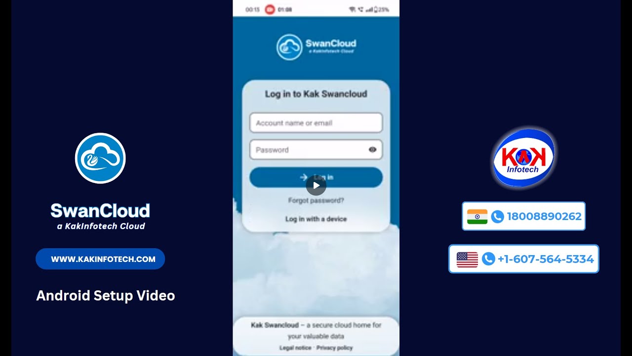 Effortless Cloud Data Storage for Android Setup Video with SwanCloud | Kak Infotech