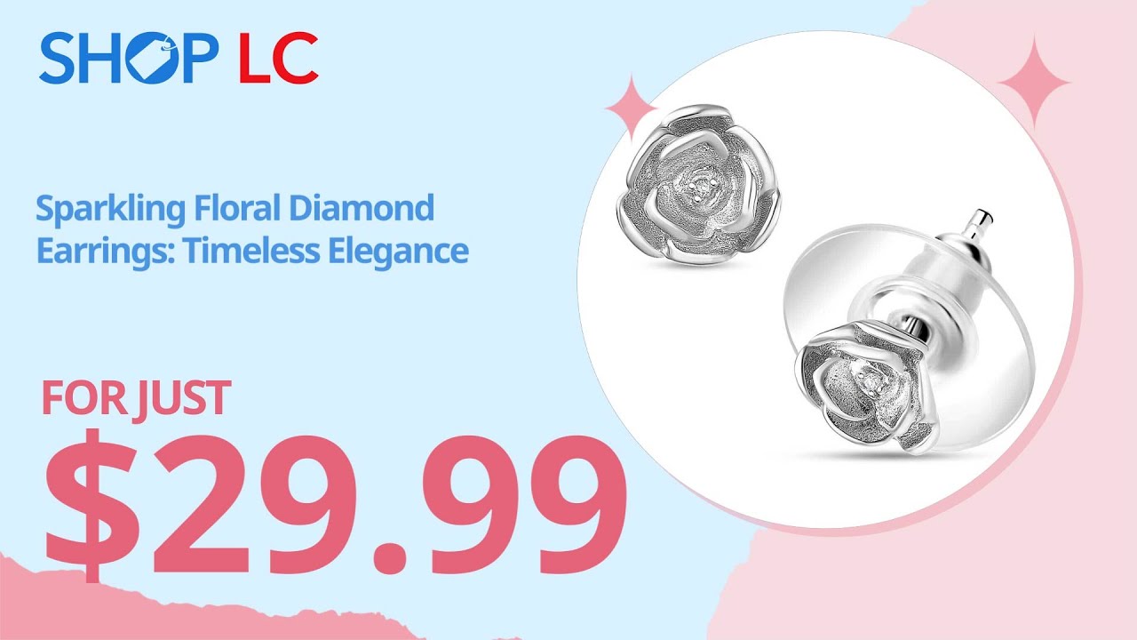 Luxuriant Lab Grown Diamond (VS) Accent Floral Stud Earrings in Sterling Silver