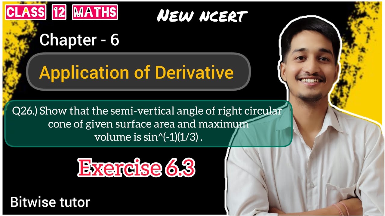 Show that the semi vertical angle of right circular cone of given surface area and maximum volume is
