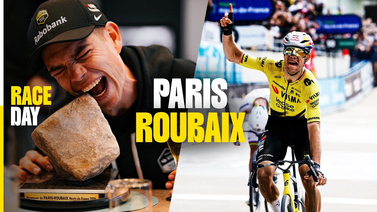 FINALLY! Many EMOTIONS as Wout van Aert WINS Paris-Roubaix! 🤩🥹 | RACE DAY