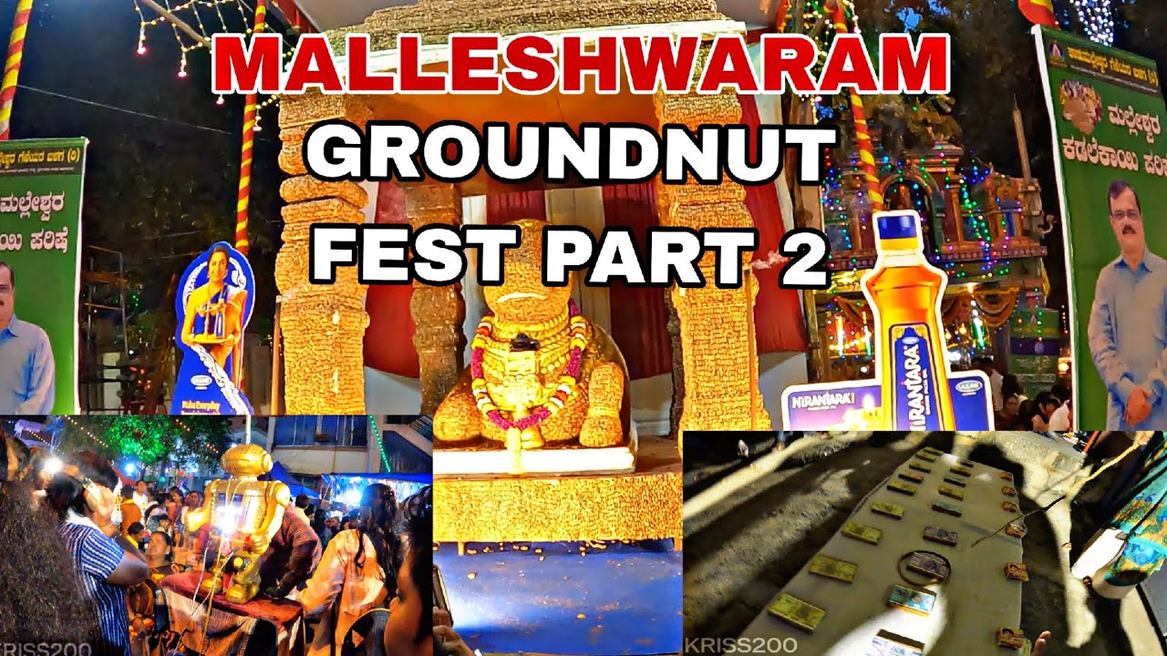 ❤️Malleshwaram Groundnut Festival part 2. ❤️ Shiva temple. Nandi. Game loss. Josiyam machine. Fun ❤️