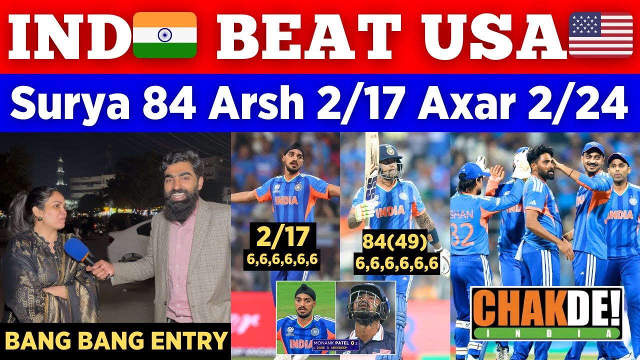 USA 🇺🇸 132/8 😂 IND 🇮🇳 Destroy USA 🇺🇸 In T20 World Cup || Surya 84 Arshdeep 2 || Pak Public Reactions