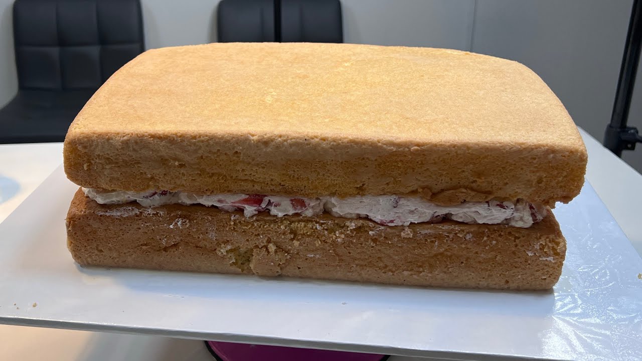 hagamos pan esponja para 1/4 de plancha de pastel