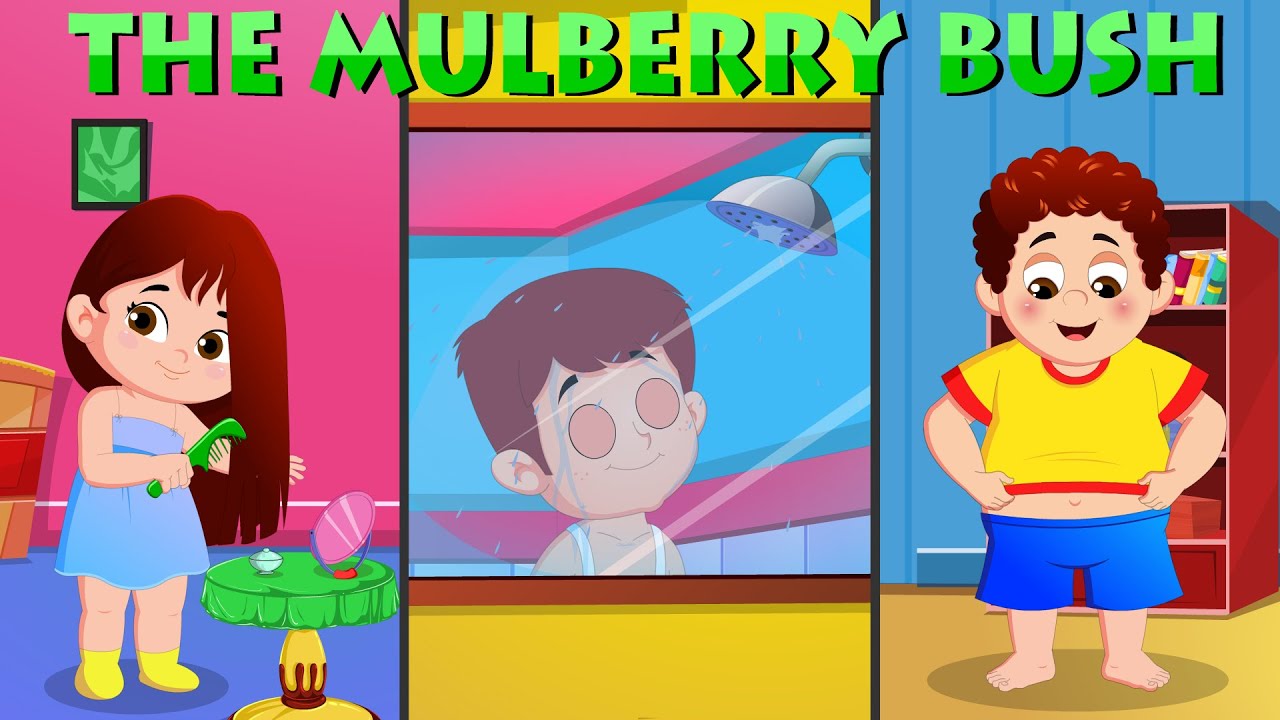 Mulberry Bush - FlickBox Nursery Rhymes | Children Songs with Lyrics | Kids Morning Routine