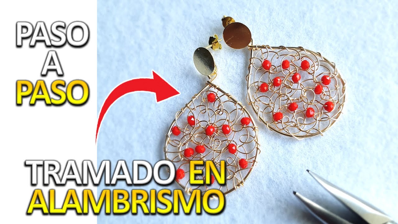 COMO HACER ARETES CON ALAMBRE / NUEVO TRAMADO / ESTILO ENREDADERA / TIPO NIDO