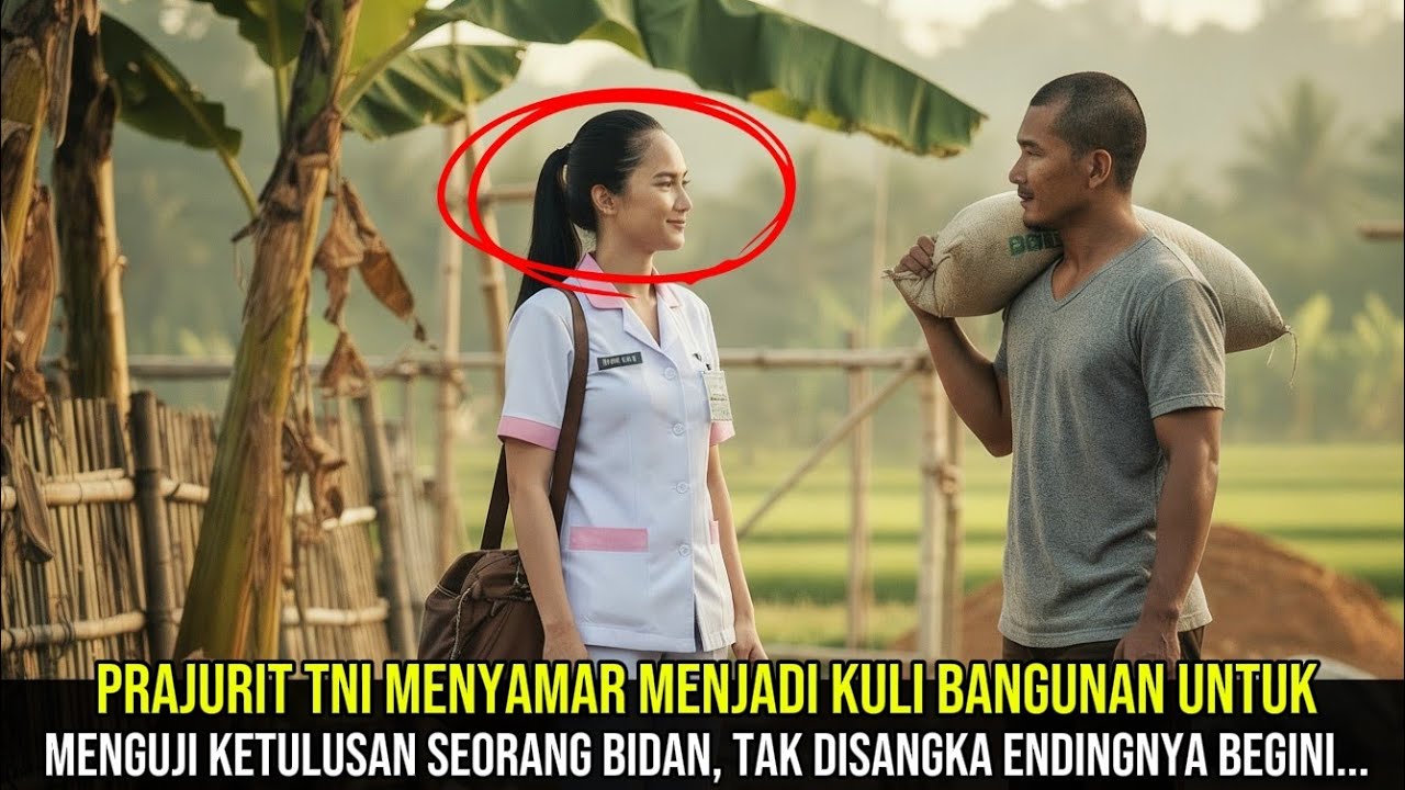 Prajutir TNI Menyamar menjadi kuli bangunan untuk menguji ketulusan seorang bidan