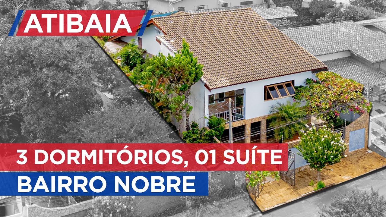Casa à venda com 3 dormitórios e uma suíte, em bairro nobre de Atibaia, Jardim do Lago.