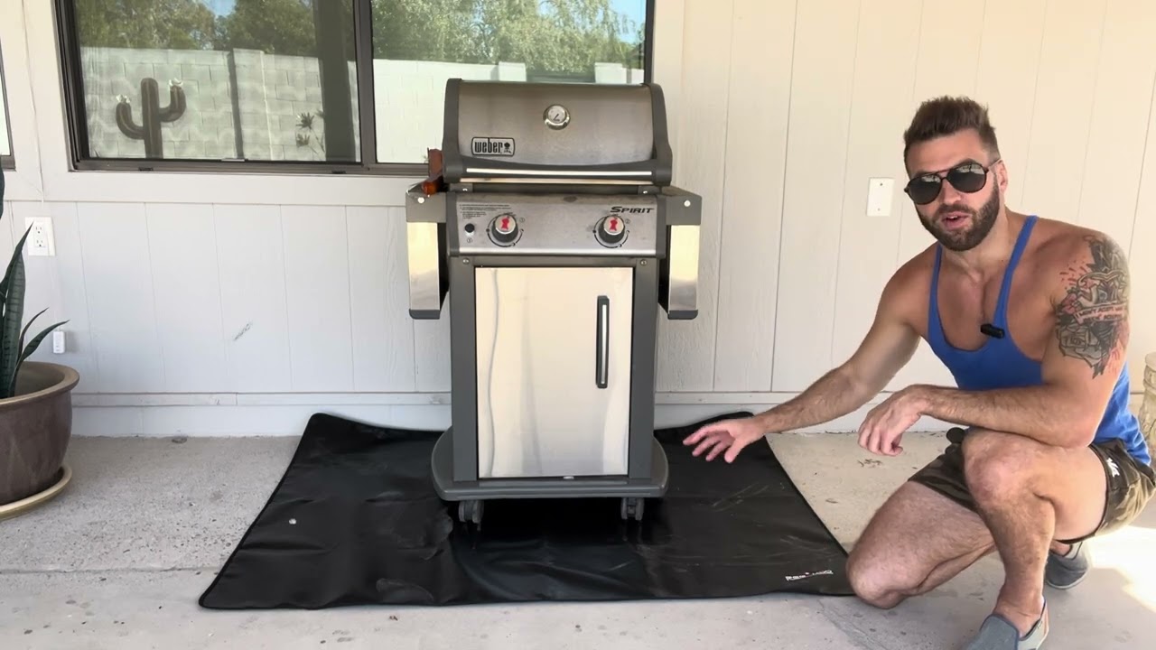 Large 60 × 42 Inch Under Grill Mat for Outdoor Grill, Double-Sided Fireproof Grill Mat