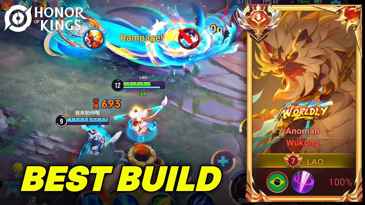 Wukong Gameplay – Strong Jungle Build - Honor Of Kings