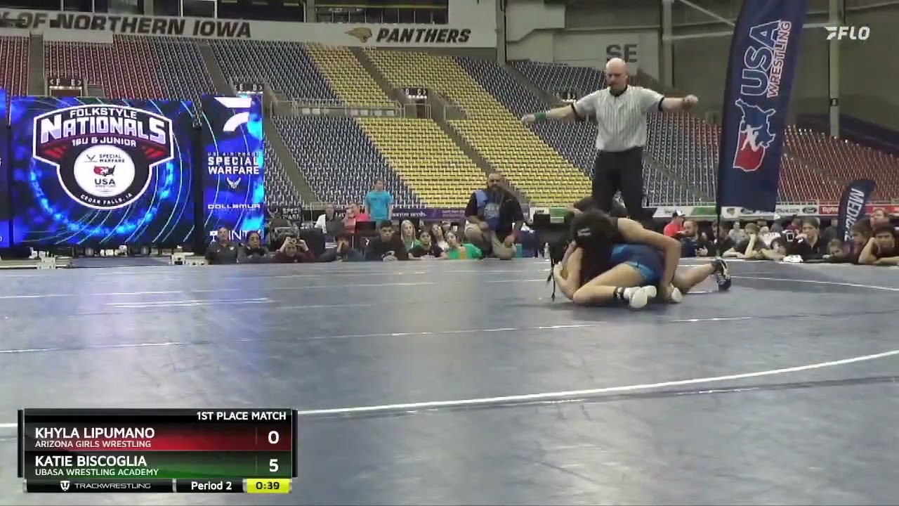 2024 16U Girls Folkstyle Nationals: Katie Biscoglia vs Khyla Lipumano: 100 Ibs Finals