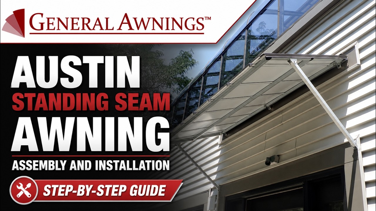 Austin Standing Seam Awning assembly and installation
