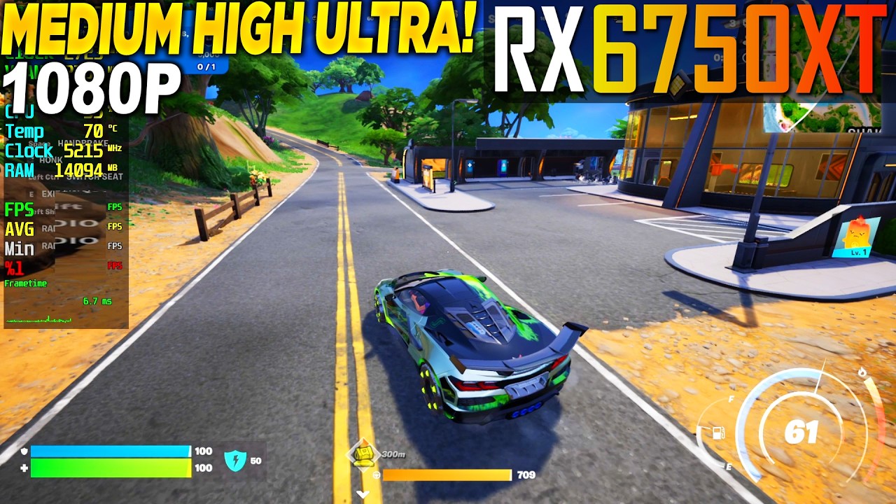 Fortnite Chapter 7 RX 6750 XT - 1080p, Low, Medium, High, Ultra, Performance Mode,