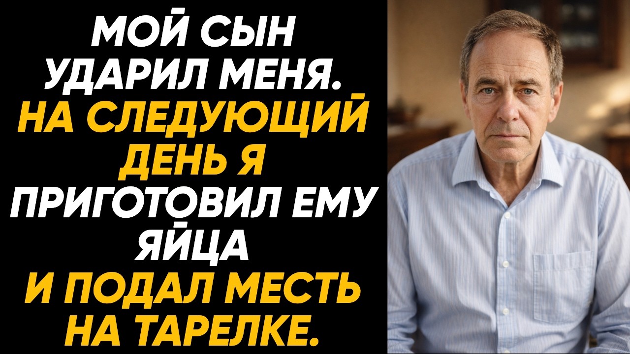 Сын ударил меня — на следующее утро я спокойно приготовил ему яйца и рядом подал свою месть.