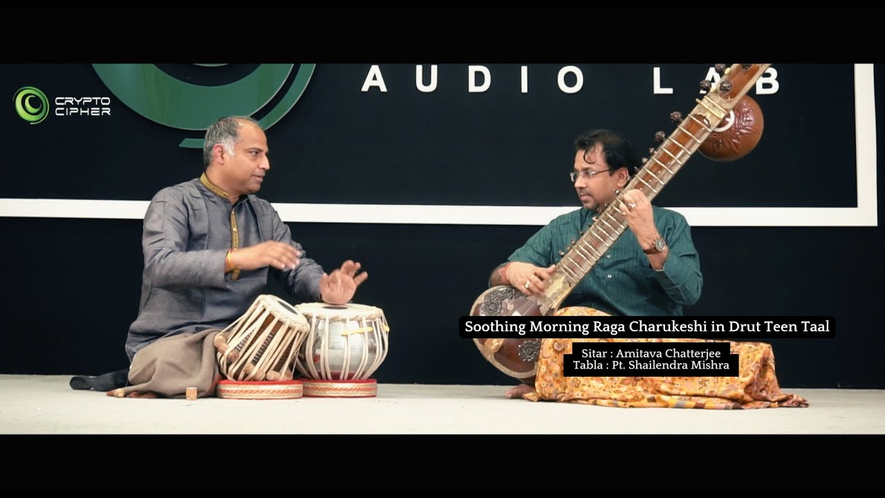 Soothing Morning Raga Charukeshi in Drut Teen Taal | Amitava Chatterjee | Pt. Shailendra Mishra