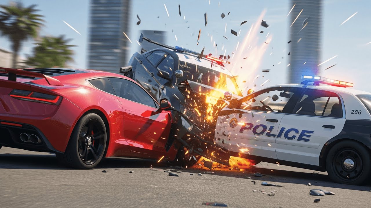 BeamNG Drive: Epic Sports Car vs Police Car Crash Showdown | @BOSS_KIPLI