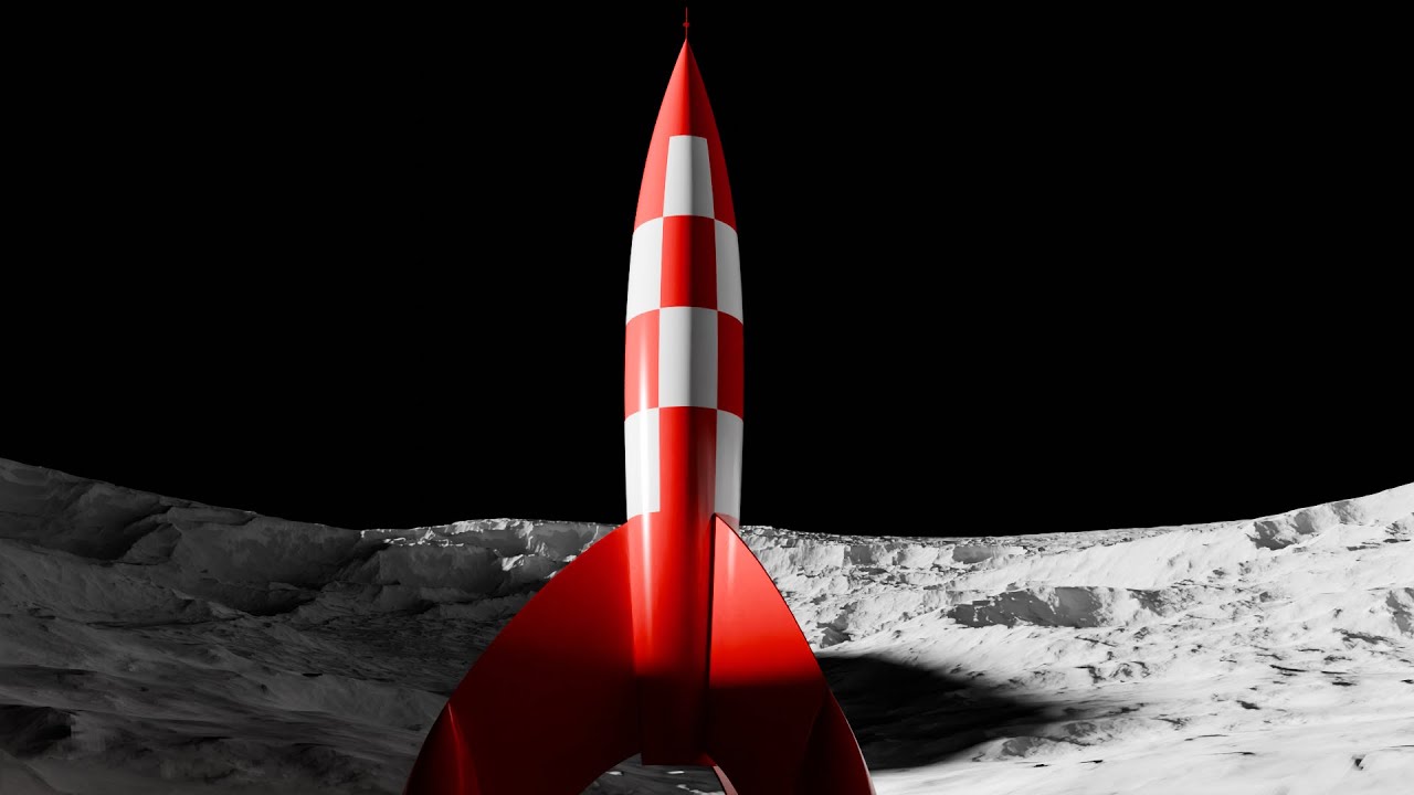Tintin rocket 3D animation - Modelling Timelapse