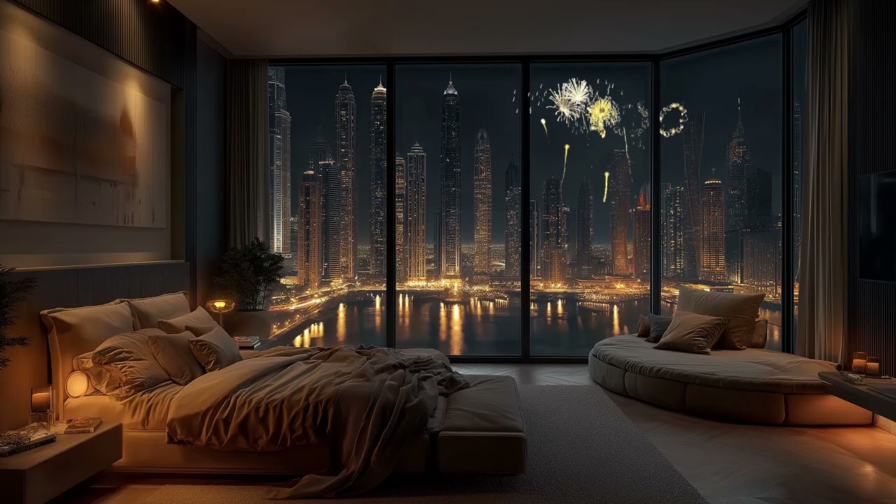 🌙🎶 Luxury Night Piano Ambience | Rain Falling Outside Window – 3 Hours Piano Music for Sleep & Relax