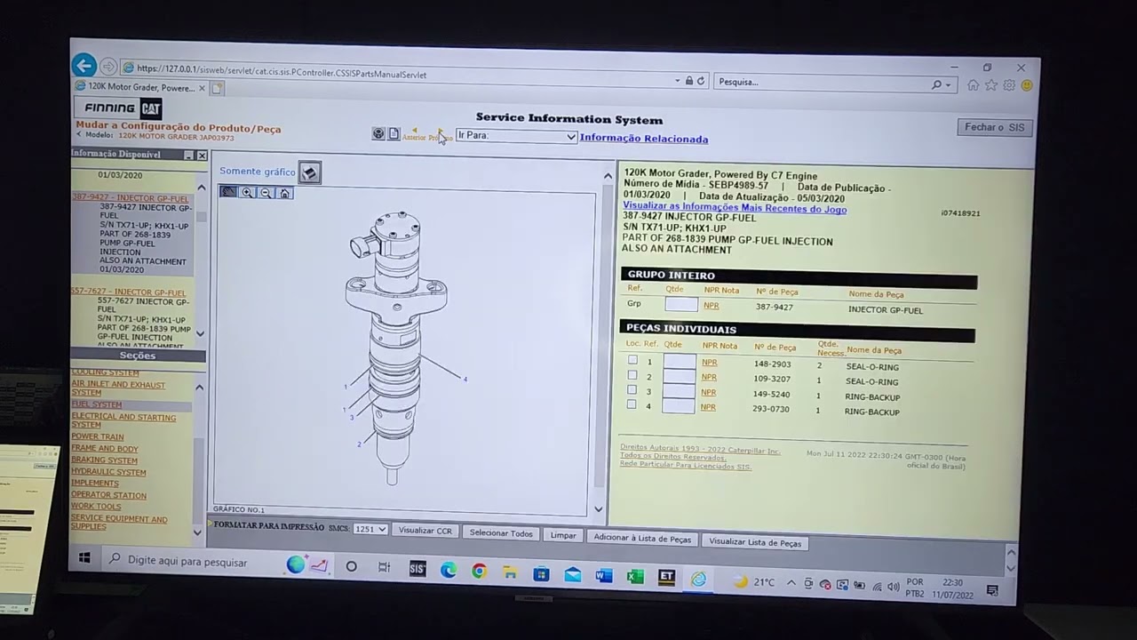 Tutorial como navegar no SIS CATERPILLAR