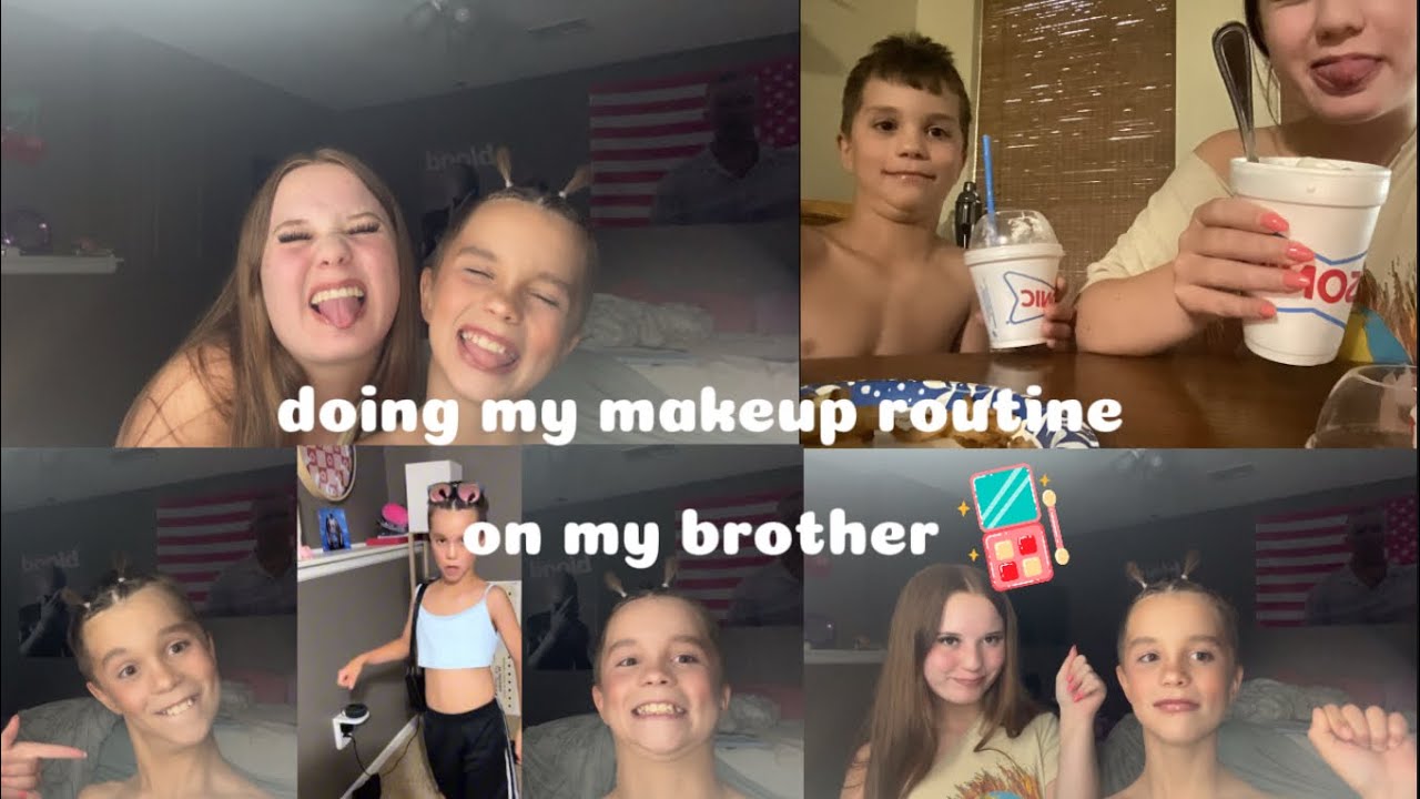 doing my makeup routine on my brother!! | bonding time, laughs, music.