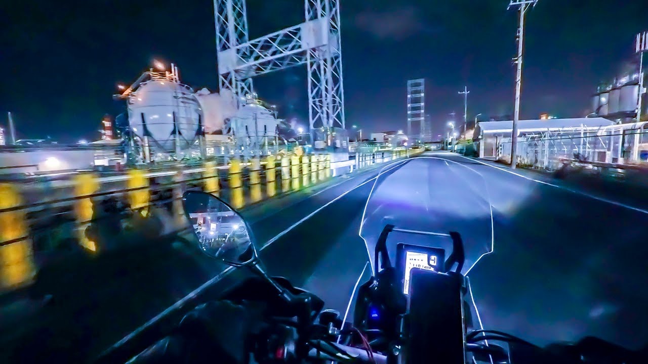 夜の工業地帯をツーリング【TENERE700】/ Japan's industrial area  Night Ride