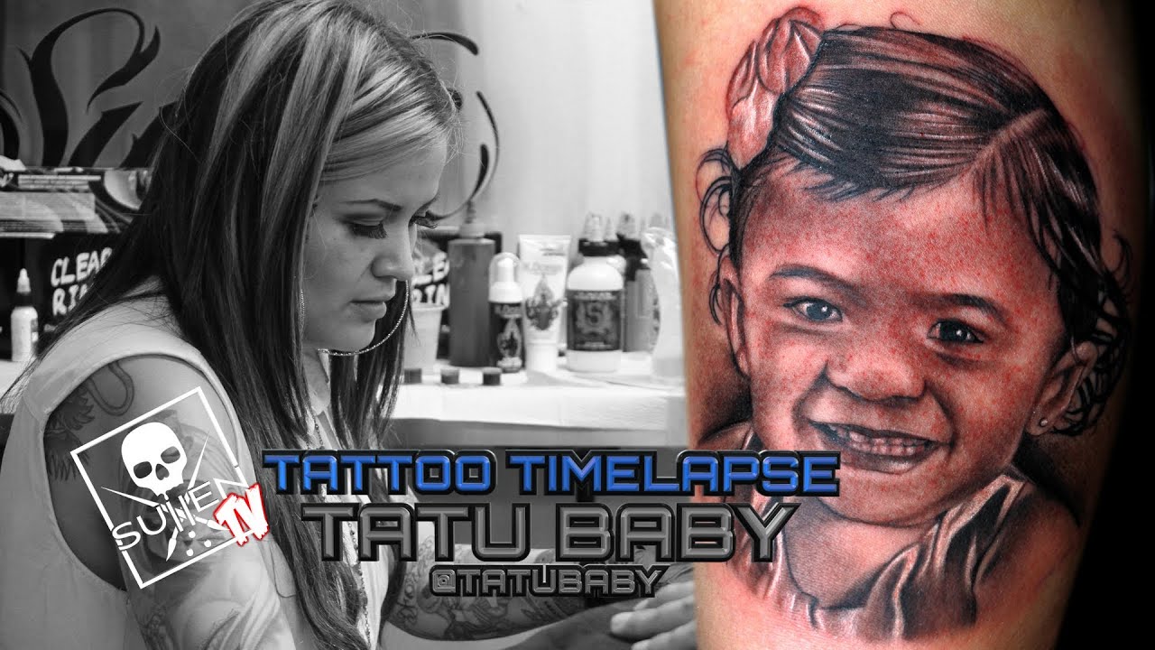 Tattoo Time Lapse - Tatu Baby - Tattoos Black and Grey Child Portrait