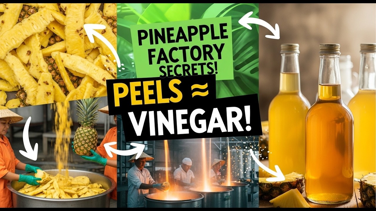 Inside the Pineapple Factory: From Peels to Natural Vinegar (Full Process)